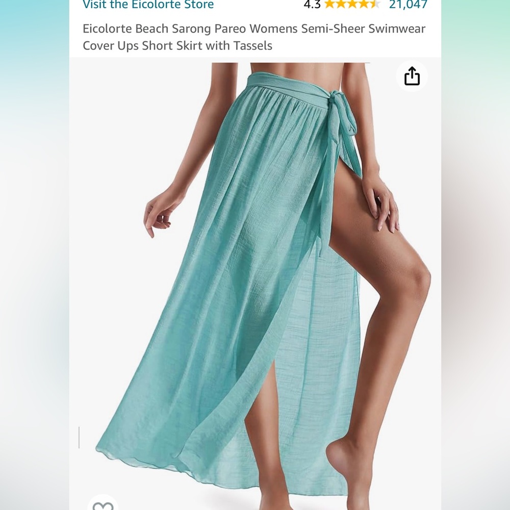 Sarong swimwear coverup skirt, Long